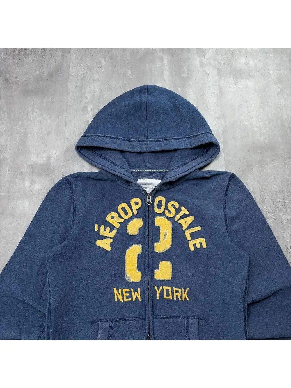 Y2K Navy Aeropostale Surf Grunge Skater Zip Up Hoodie